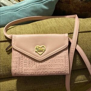 Juicy Couture Pink Crossbody Bag with Heart Clasp